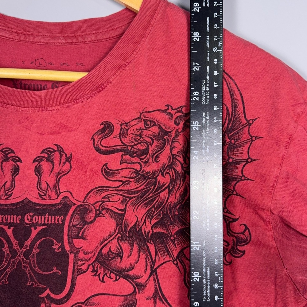 Xtreme Couture T-Shirt Mens Size Large Graphic Red MMA Y2K Grunge - Picture 7 of 8